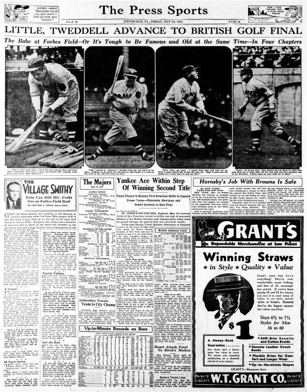 Babe Ruth at Forbes Field - 1935