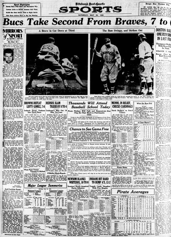 Babe Ruth at Forbes Field - 1935