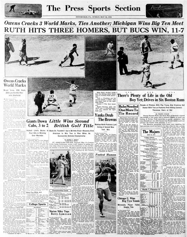 Babe Ruth at Forbes Field - 1935