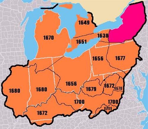 Iroquois expansion during the Beaver Wars.