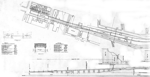 Architectural plans for the intersection
at Grant Street and Viaduct #1.