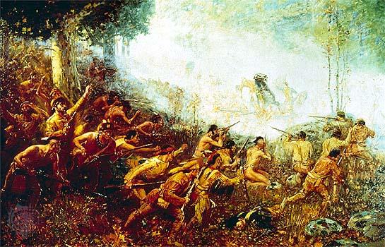 The French and Indian forces attack the British.