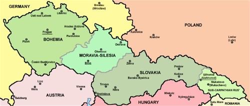 Map of Czechoslovakia