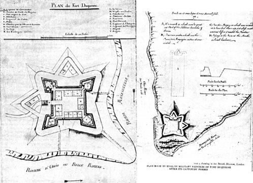 French plans for Fort Duquesne - 1754.