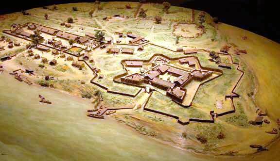 French Fort Duquesne at the
fork of the Belle Riviere - 1755.