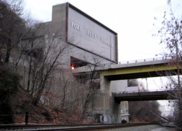The Fort Pitt Tunnels northern portal.