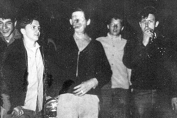 Raymond Robinson, known as Charlie No Face,
or the Green Man, and teenage curiosity seekers.