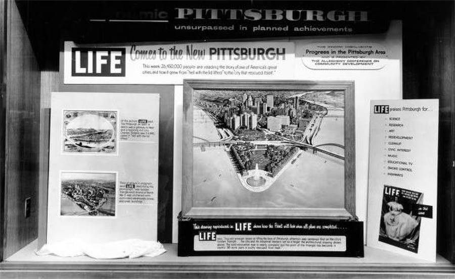 A 1956 LIFE magazine display
touts Pittsburgh's new image.