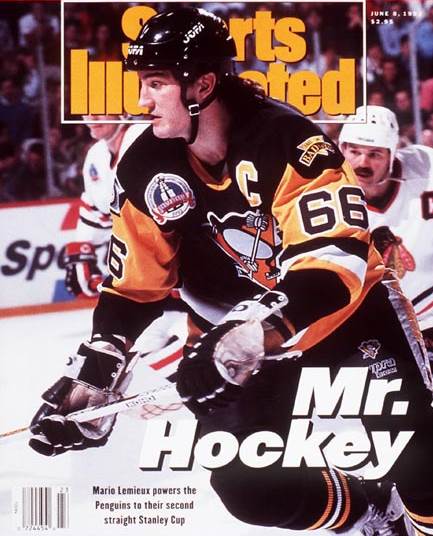 Mario Lemeiux on the cover of Sports Illustrated - 6/8/92.