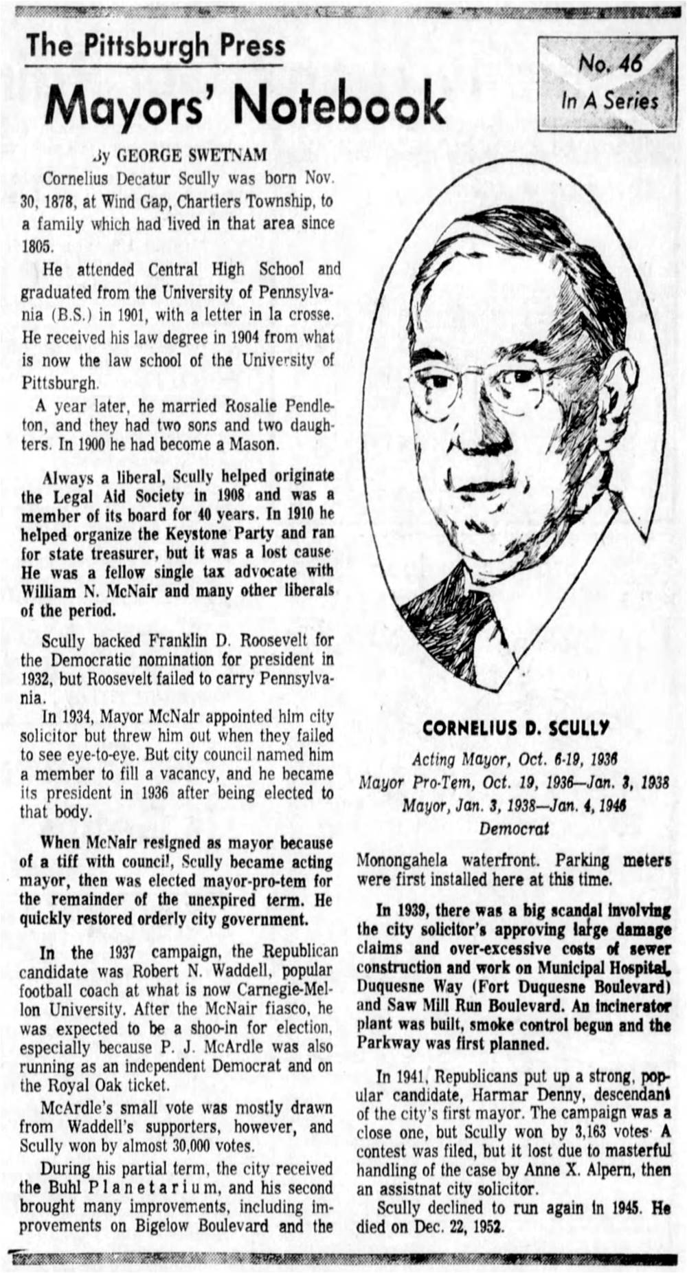 Pittsburgh Press article.