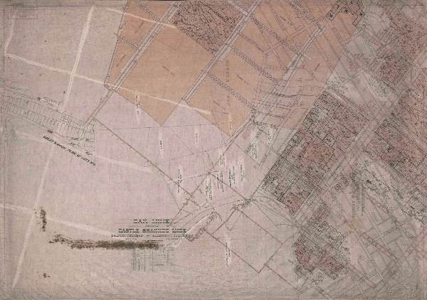 Map showing the eastern portion of the Oak Mine.