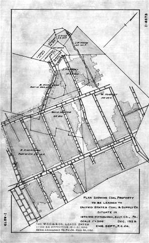 1929 map of the Oak Mine.