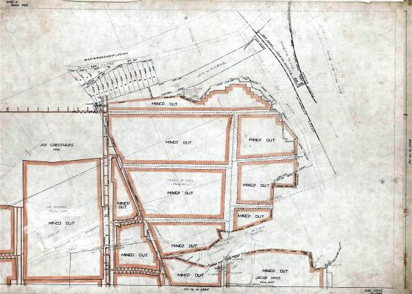 Map of the Oak Mine under Brookline - 1940s