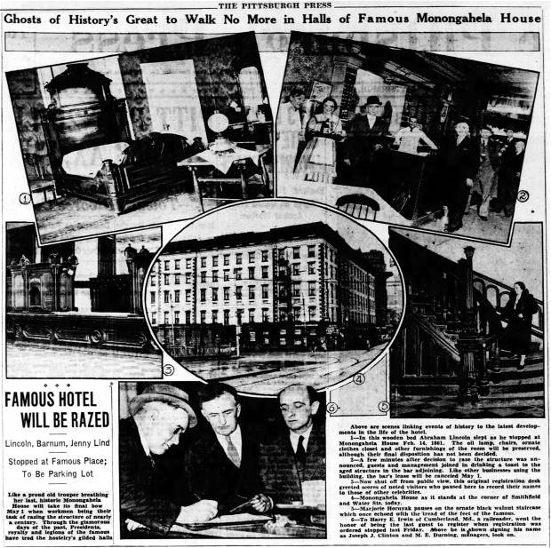 The Monongahela House - Pittsburgh Press - April 14, 1935