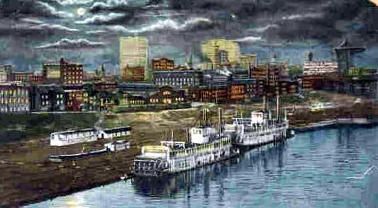 The Mon Wharf at
 Night - 1910