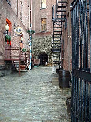 The courtyard of the Penn Brewery complex.