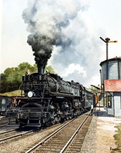 A Steam Engine of the P&WV Railroad.