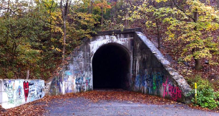 Piney Fork Tunnel in South Park Township
is known as the Green Man's Tunnel.