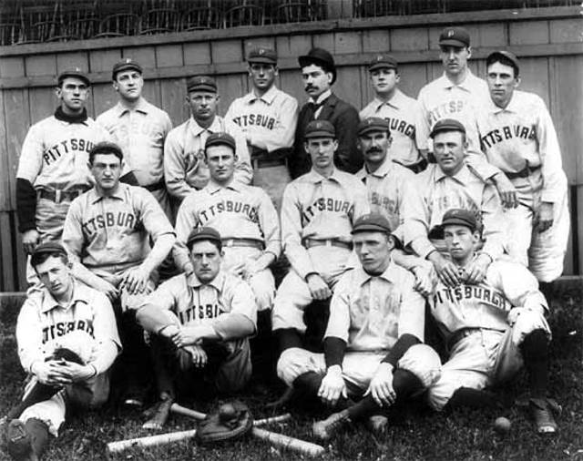 The Pittsburgh Pirates - 1896,
Louis Bierbauer is second from
the left in the second row