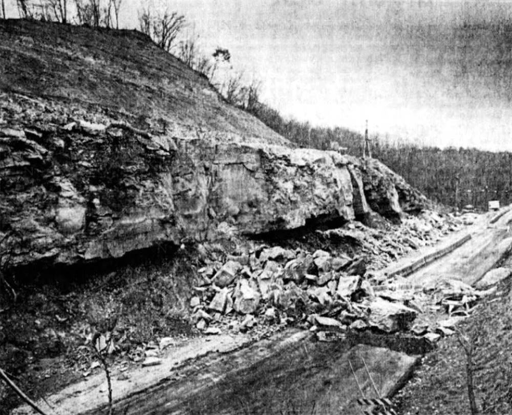 Landslide on Saw Mill Run Boulevard - February 17, 1983.