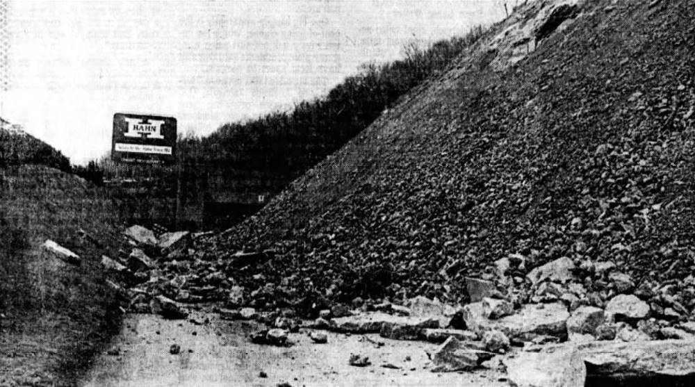 Landslide on Saw Mill Run Boulevard - February 25, 1983.