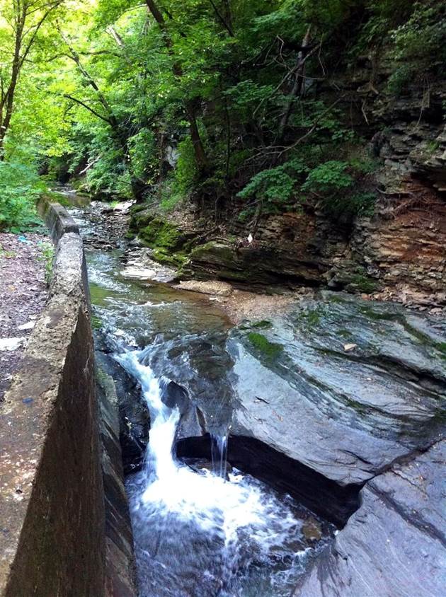 Saw Mill Run flows through
the Seldom Seen Arch.