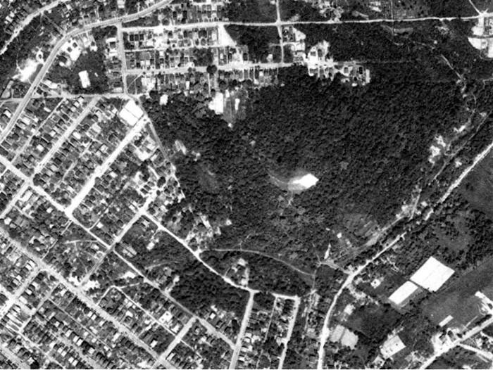 Aerial view of The Big Woods - 1939.