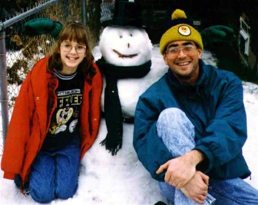 Morgan and Clint Burton in 1995.