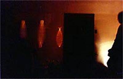 Religious symbols that appeared on
a closet door at 2070 Pioneer.