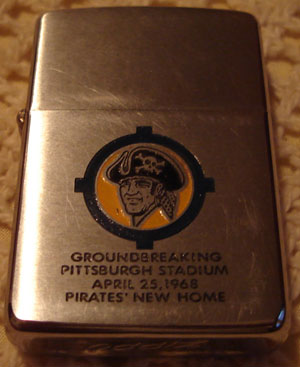 Commemorative Zippo lighter
from the stadium grounbreaking.