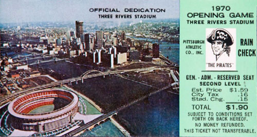Inaugural Game Ticket - July 16, 1970.