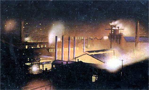 Pittsburgh Mills made steel 24 hours a day,
365 days a year. They lit up the night sky.