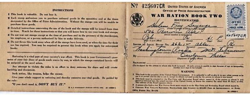 WWII ration coupons