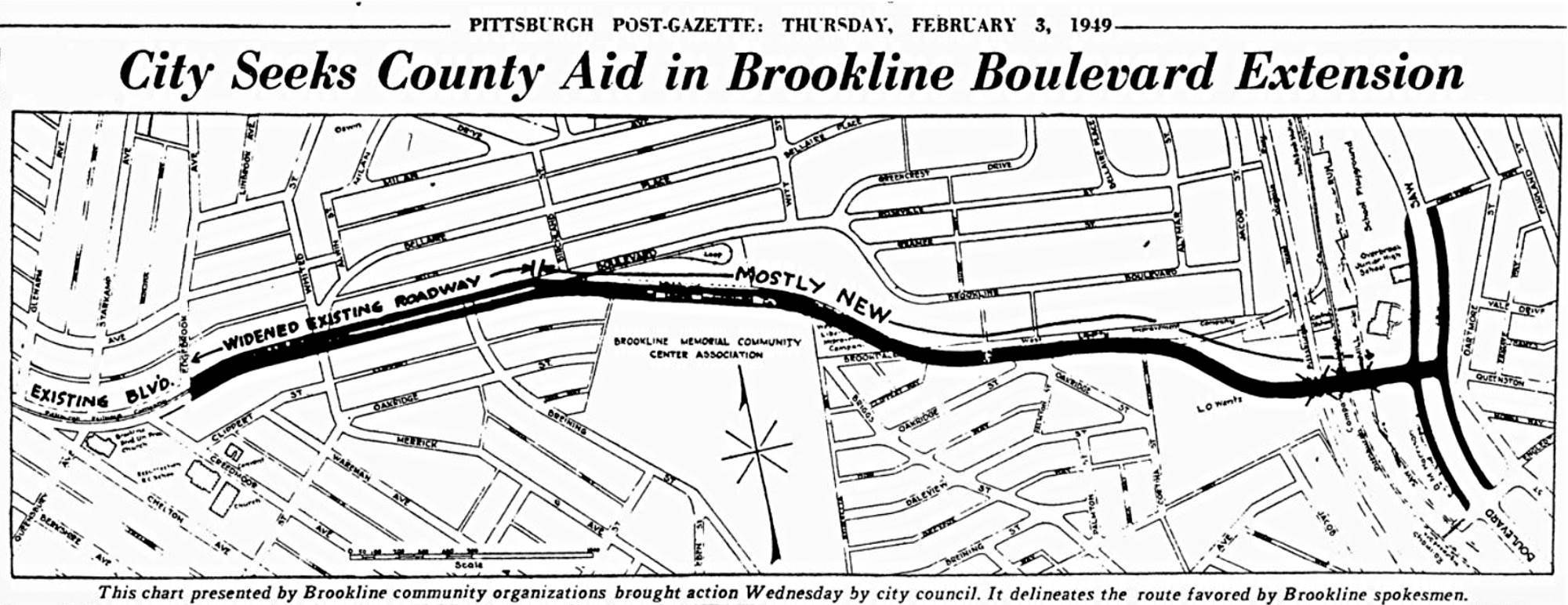 Brookline Boulevard Proposal, 1949
