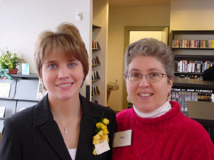 Children's staff Sonya Tarker and Lisa
Dennis love the new children's area!