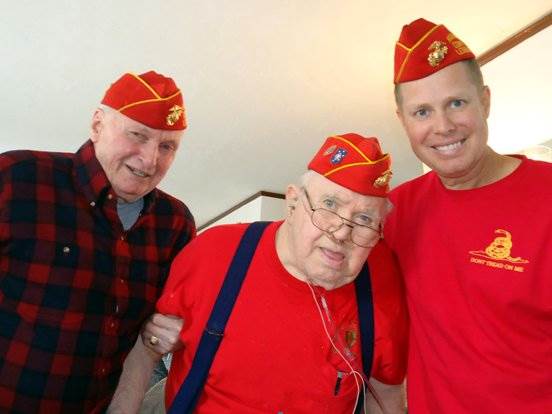 Joe Loy (center) with Marine Corps friend
Robert Daley and author Shawn Kane.