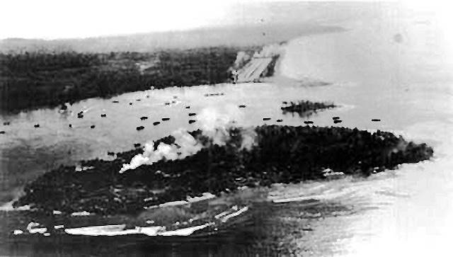 The Island of Puruata was the first
objective of Third Battalion at Bougainville.