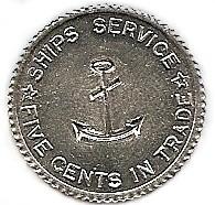 USS Medusa five cent token
