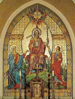 The Mural to the left of the altar.