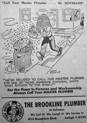 The Brookline Plumber ad - 1950