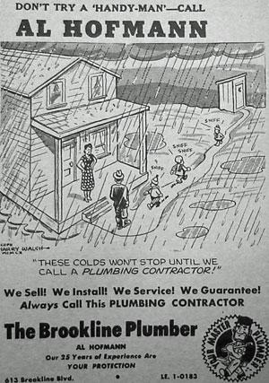 The Brookline Plumber ad - 1953