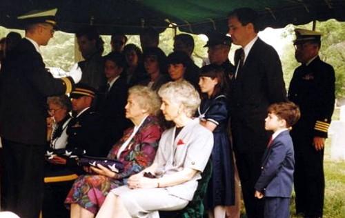 The Wonn family at the interment
of Ensign James Charles Wonn at
Arlington National Cemetary, 1994