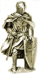 Templar Knights, in their distinctive
white mantles with red cross, were
among the most skilled fighting
formations in history. The heavily
armored knights on their warhorses
were feared and respected warriors.