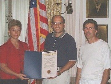Chris gets
 award.