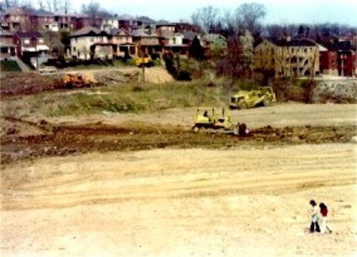 Land being leveled for new ballfield.