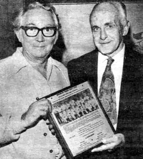 Picture of Joe Powers and BYMC sponsor Angie
 Capuano in 1974.