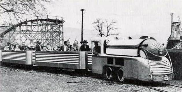 The Kennywood Railroad. The train was
brought to the park from the New York
World's Fair of 1939-1940, from the
Gimbels exhibit called 'Round the World'.