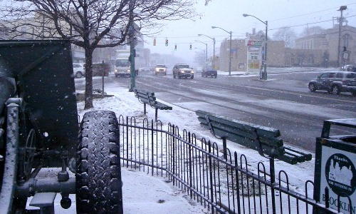 Brookline Boulevard on a snowy
day in November of 2008.