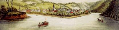 Lewis and Clark began
 their trip to explore the west from Pittsburgh in 1803. This scene is from
 1817